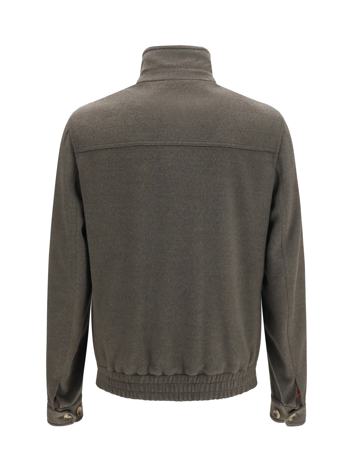 Brunello Cucinelli Wool zip Jacket with high collar - Mud