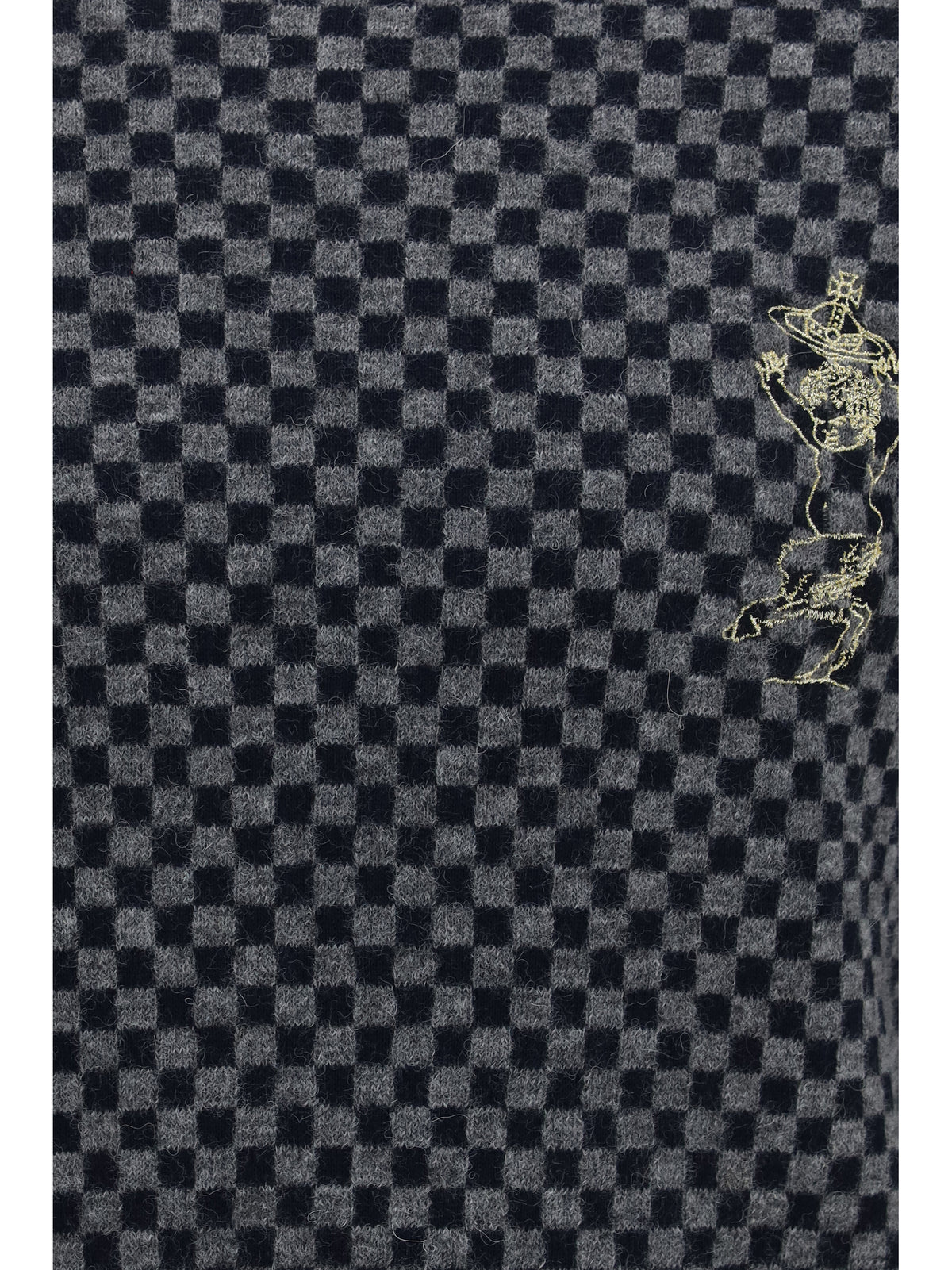 Vivienne Westwood Checkmate alpaca and cotton-blend Sweater - Grey Melange/Navy