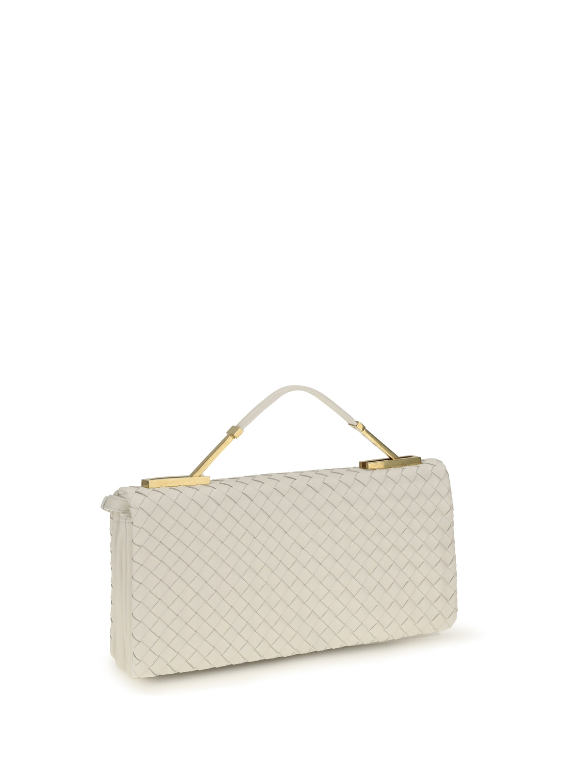 Bottega Veneta The 70 Intrecciato nappa Handbag - Alabaster-Brass V