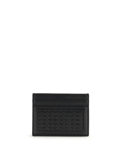 DOLCE & GABBANA Calfskin plongé Cardholder with woven detail