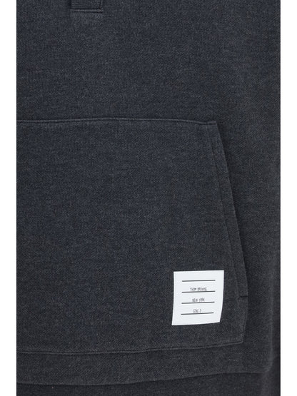 Thom Browne Loopback cotton piqué Sweater - Charcoal