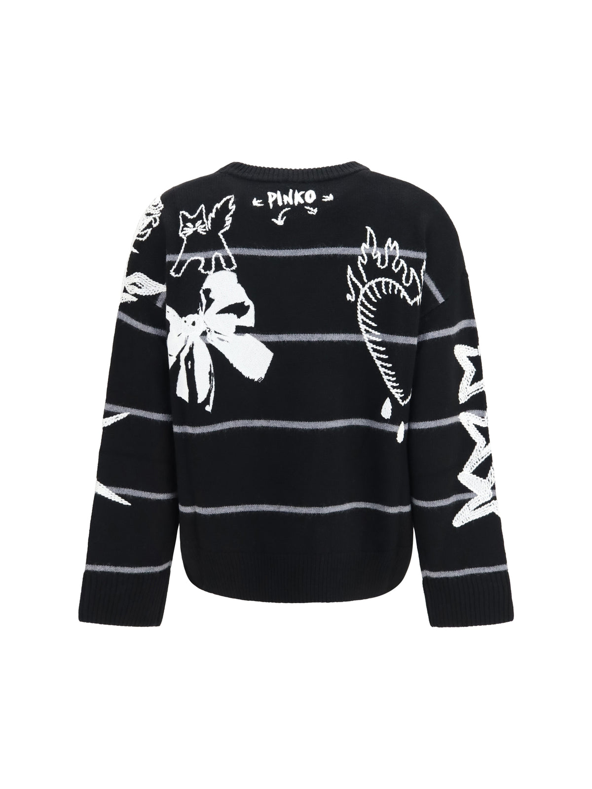 Pinko Andros wool Sweater - Black/Grey/White