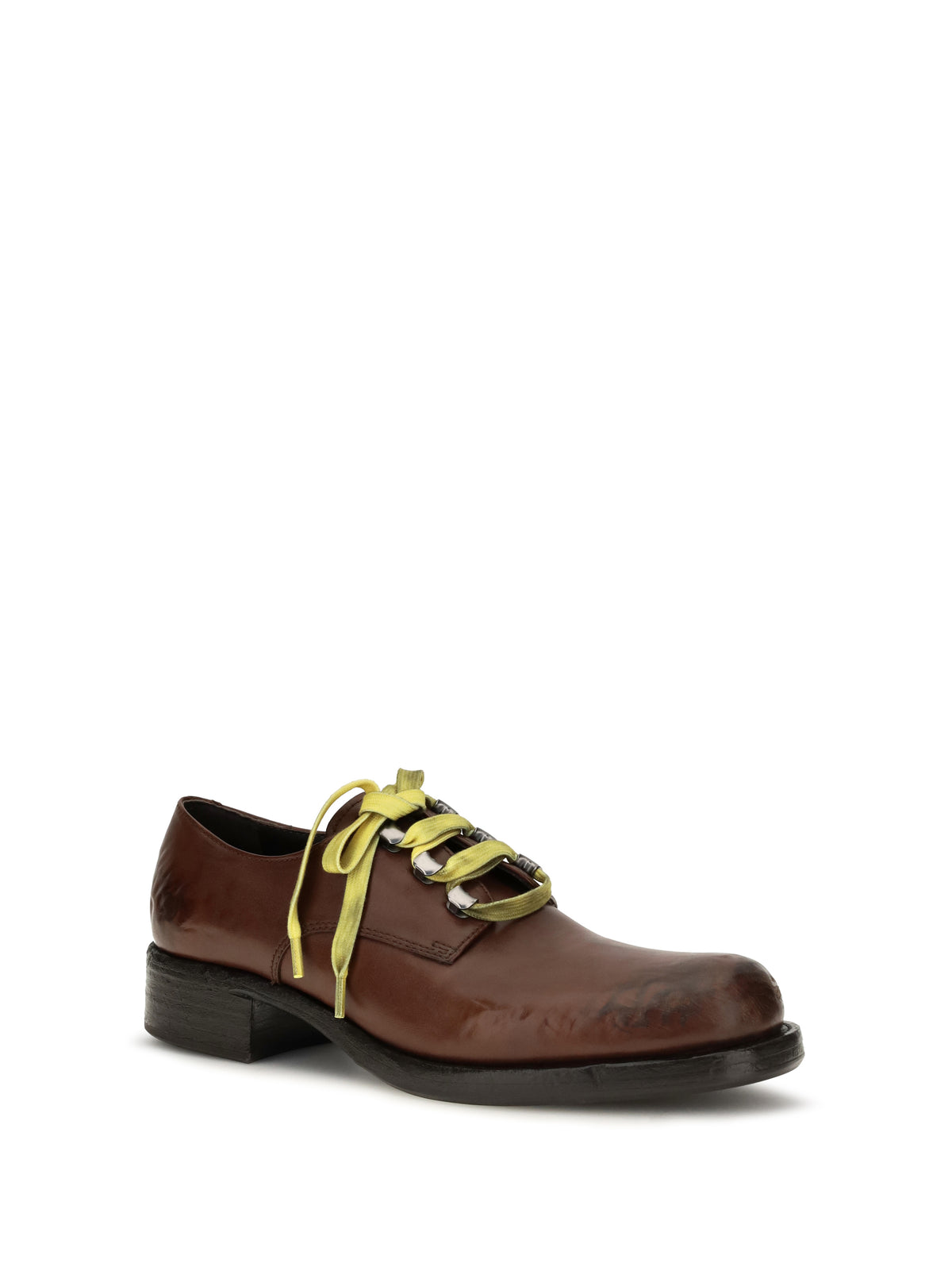 Prada Antique leather lace-up Loafers - Cacao