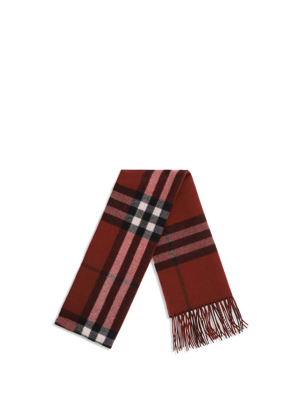 Burberry Cashmere Check Scarf - Oxblood Red