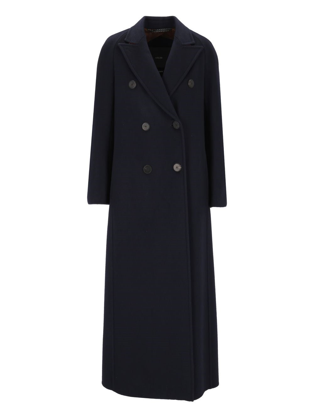 Max Mara Double-Breasted Coat In Brushed Cashmere - Blue