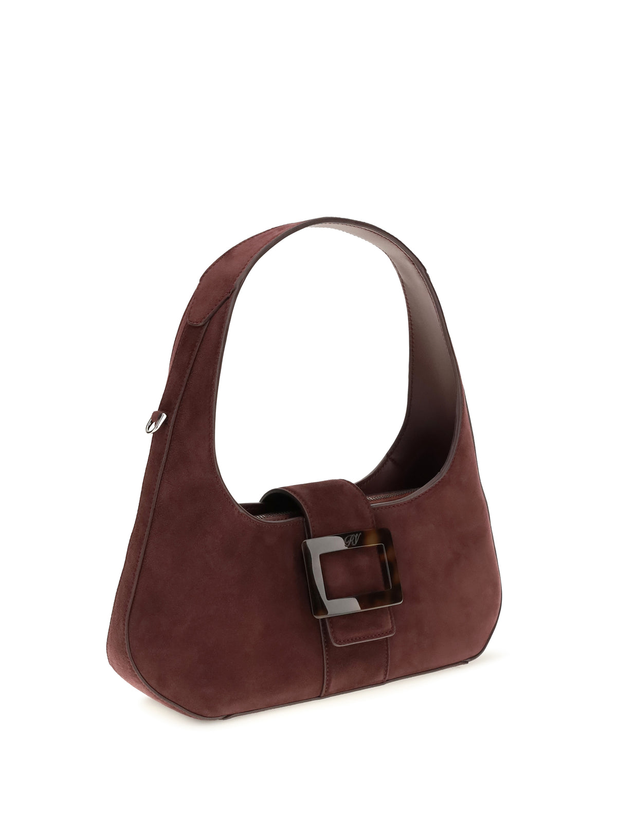 Roger Vivier Mini Belle Vivier Turtle Hobo Shoulder Bag - R822(Kraft Ch)+R802(Bordeaux Sc)