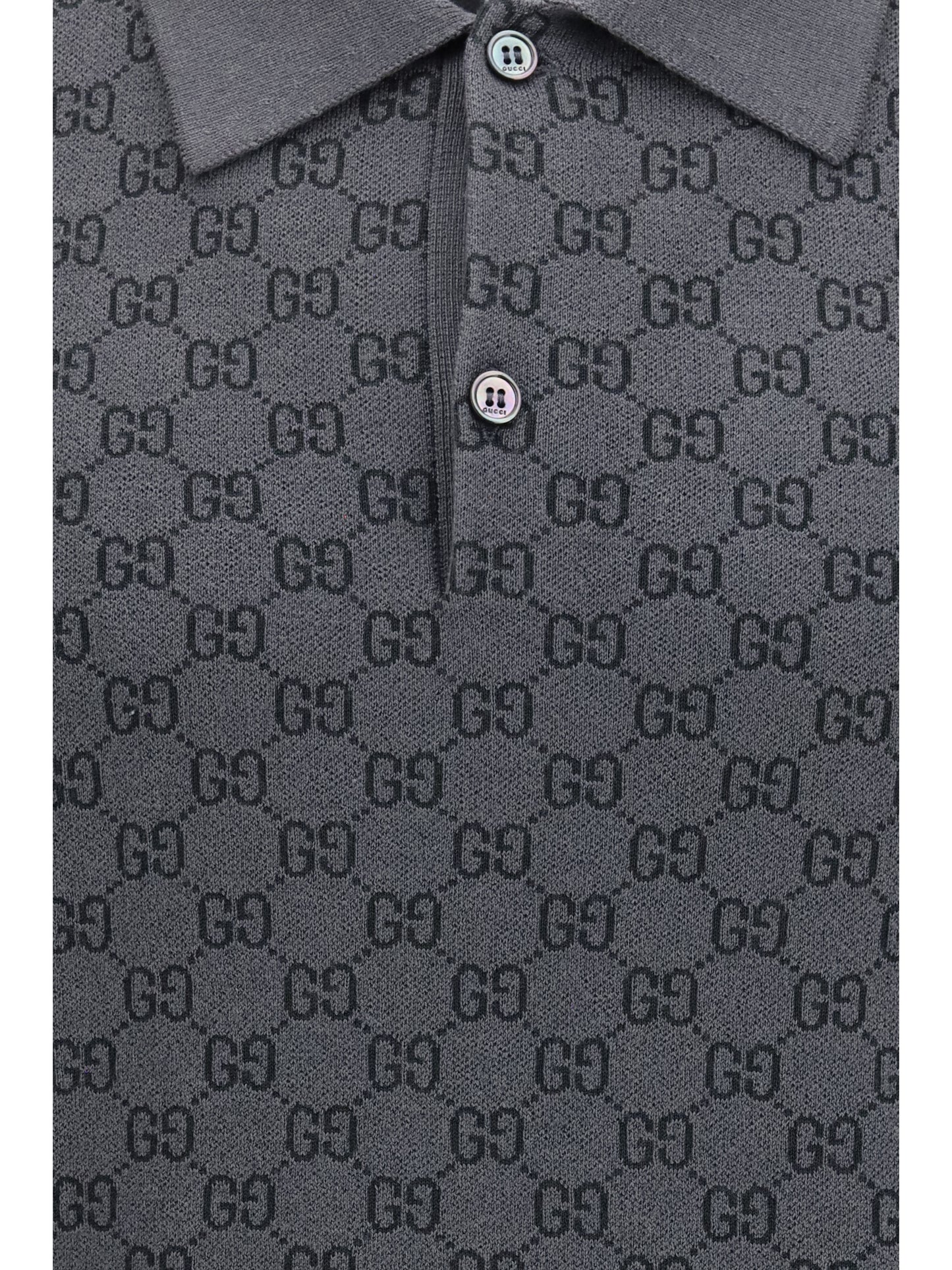 GUCCI GG jacquard wool and silk Polo Shirt