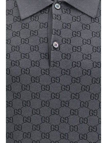 GUCCI GG jacquard wool and silk Polo Shirt