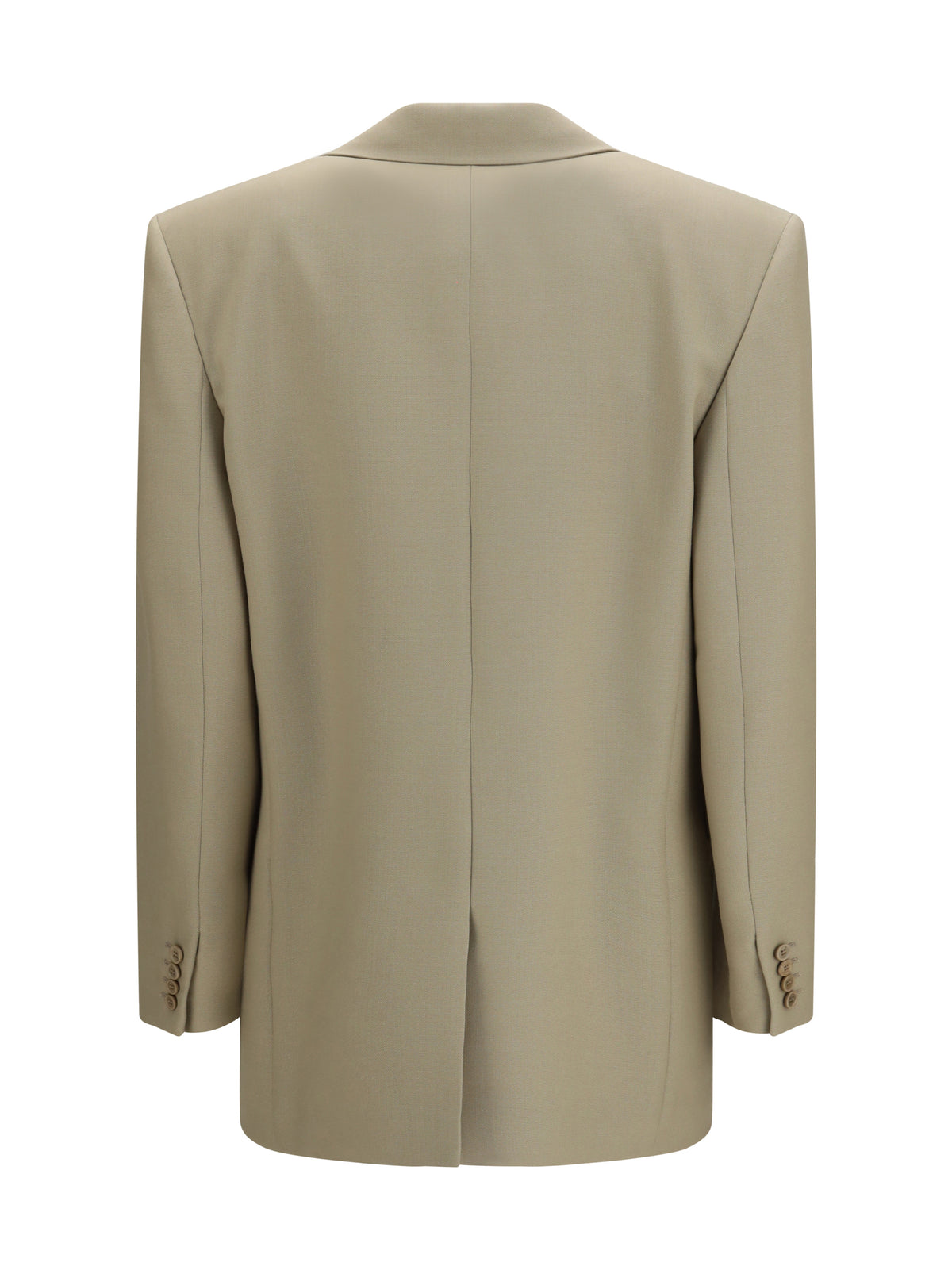Saint Laurent Single-breasted Jacket in wool and silk - Mustard