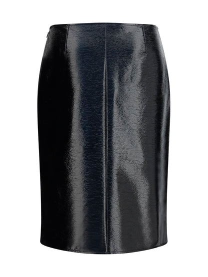Courrèges Vinyl midi Skirt - Black