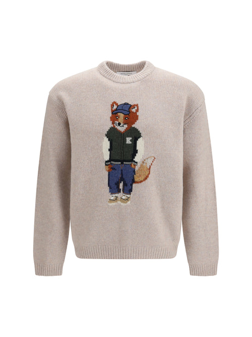 Maison Kitsuné Dressed Fox wool-blend Sweater - Moon Beige