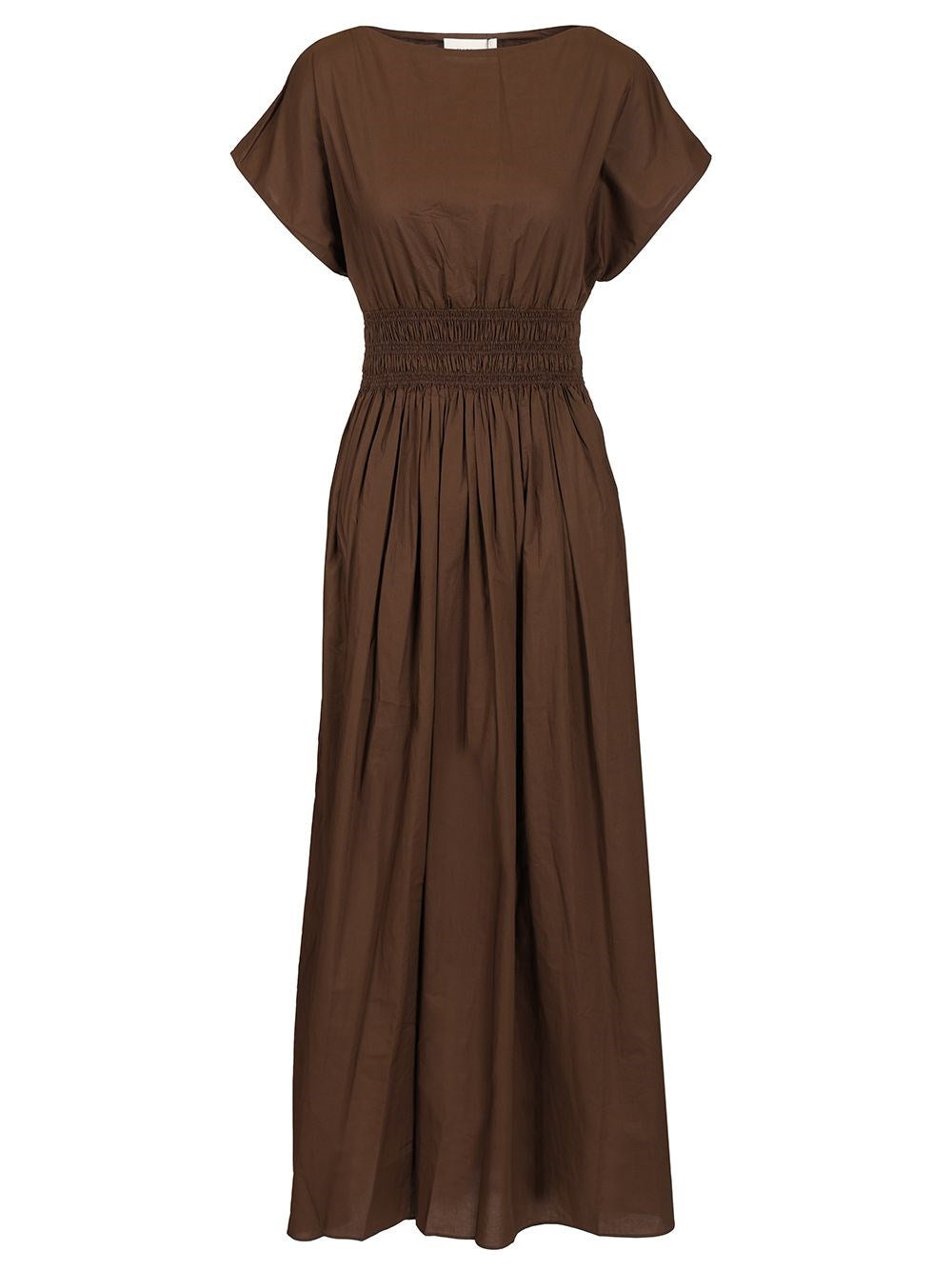 Matteau Midi Dress With Gathered Waist - Brown