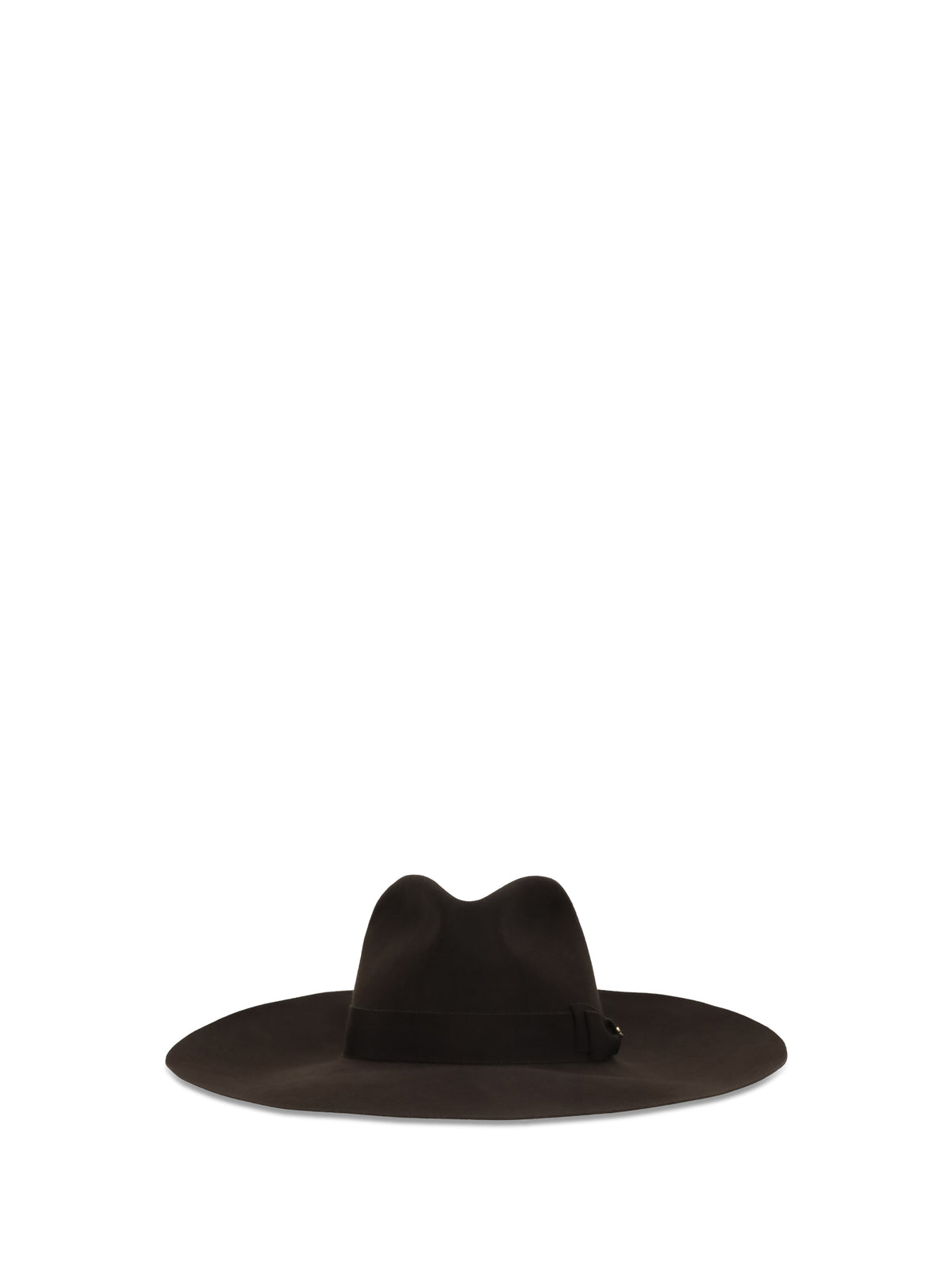 Valentino Large Fedora Hat - Dark Brown/Antique Light Gold