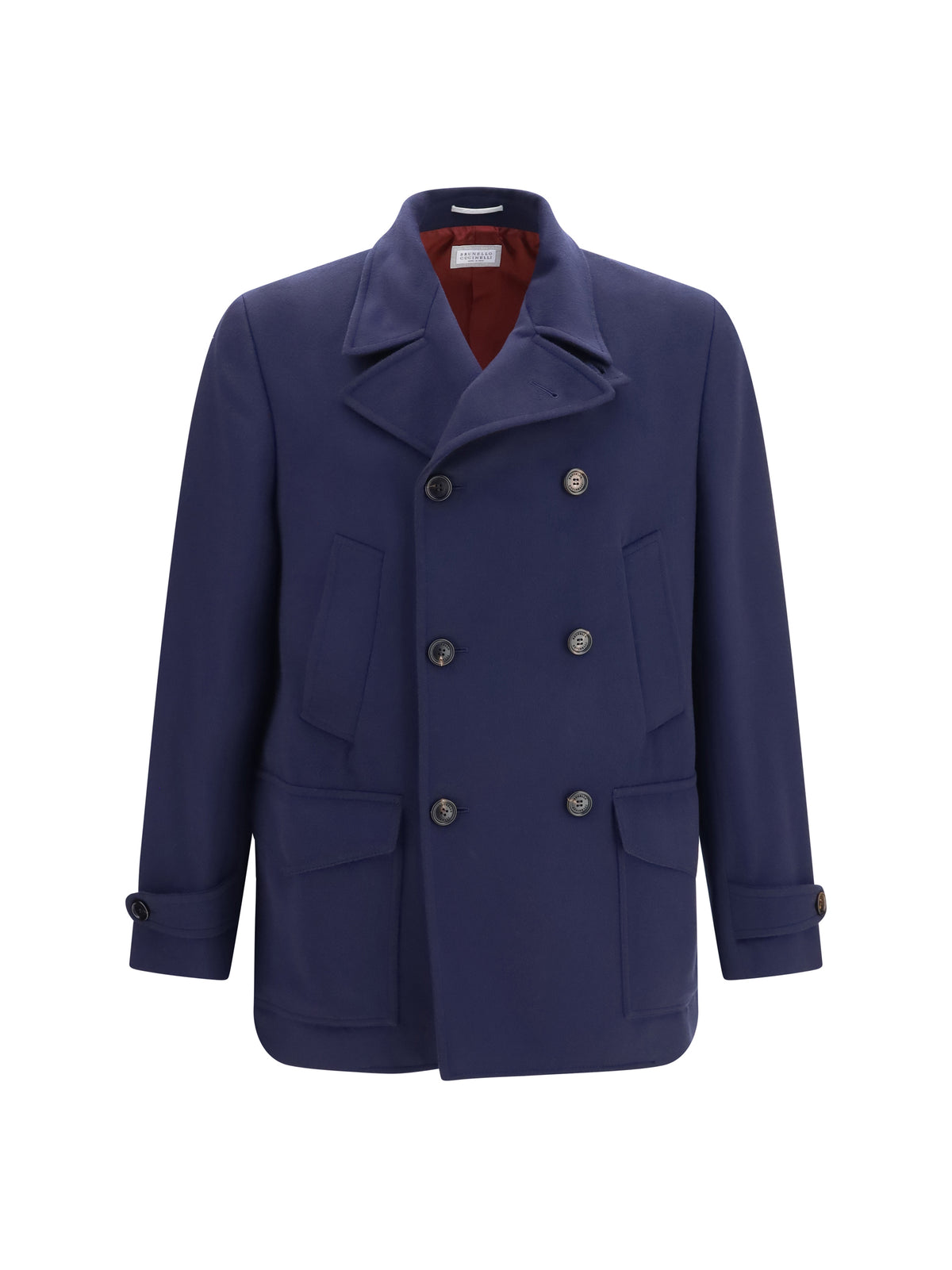 Brunello Cucinelli Double-breasted wool Coat - Blue Colorato+Rubino