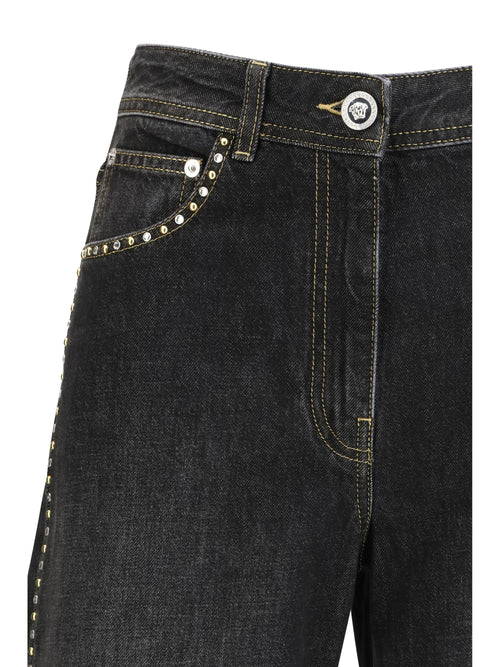 Versace Straight Jeans with studs - Black