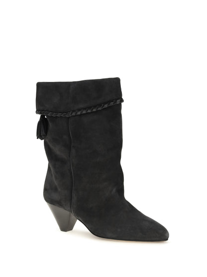 Isabel Marant Draped suede Boots - Faded Black