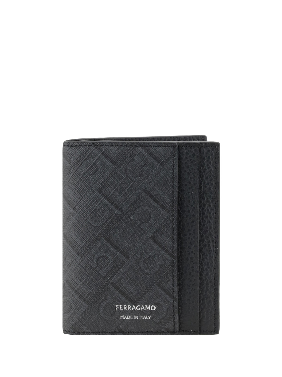 Ferragamo Leather Cardholder - Grey Patterned Medium