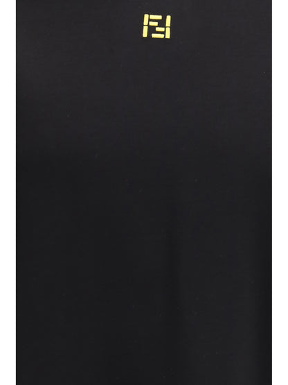 FENDI T-shirt in cotton with central logo embroidery
