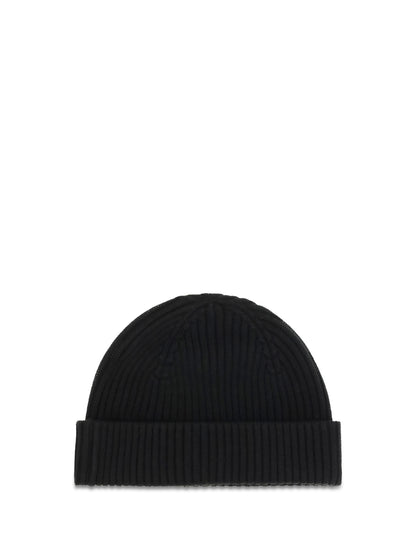 Parajumpers Beanie in ribbed knit with logo - Black