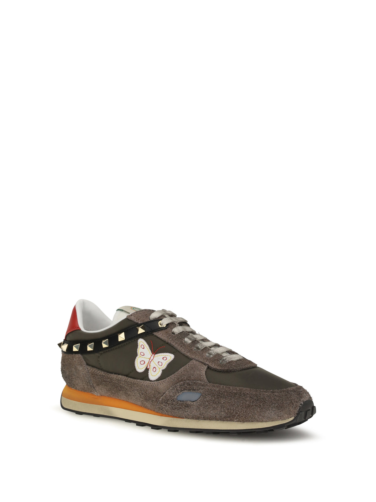 Valentino Garavani Stud Up Low-Top Sneakers - Mud Beige/D.Olive/Bi-C.Re/C.Red/Ne/Pumpk