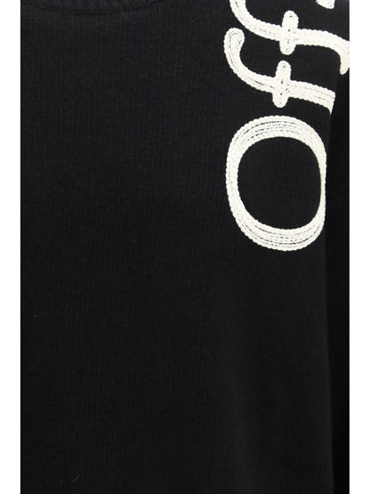 Off-White Vertical Bookish logo knit Crewneck - Black