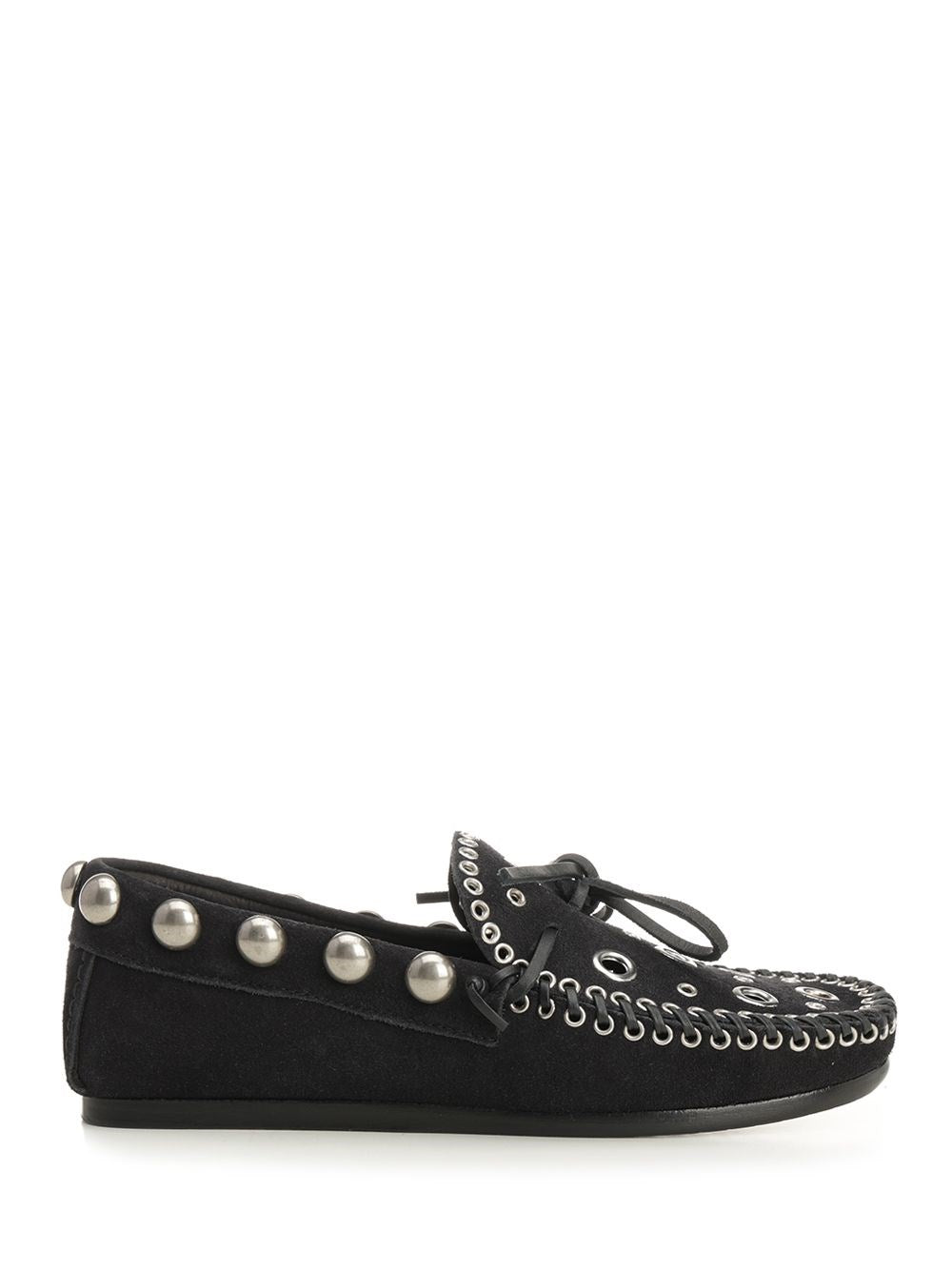 Isabel Marant Suede Eyelet Loafer - Black