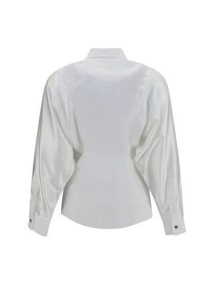 Versace Embroidered cotton poplin Shirt - Optical White