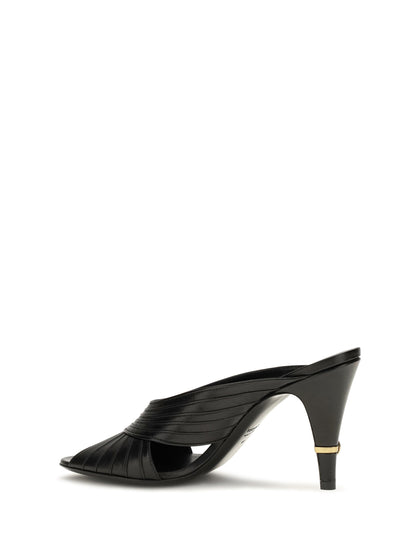 Versace Gianni nappa leather Mules - Black/Gold