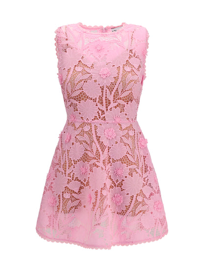 Self-Portrait Short lace Dress - Pink