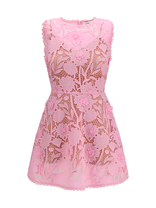 Self-Portrait Short lace Dress - Pink