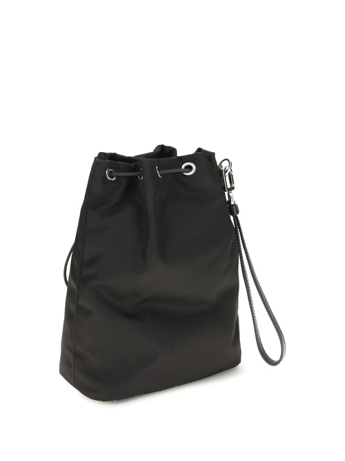 Prada Re-Nylon and Saffiano leather Bucket Bag - Black