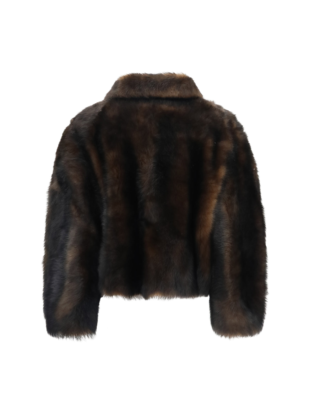 Brunello Cucinelli Soft shearling Jacket with shiny zipper pull - Brown Focato