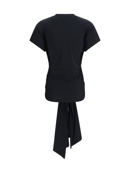 Toteme Draped-waist jersey T-shirt - Black