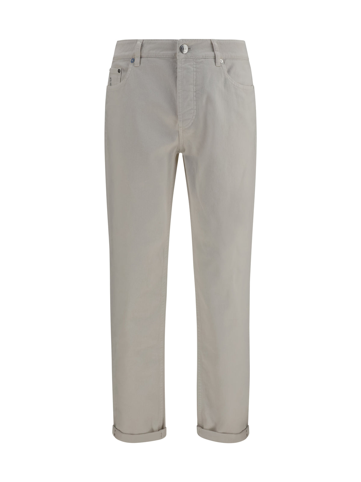Brunello Cucinelli Jeans with turn-up hem - English White