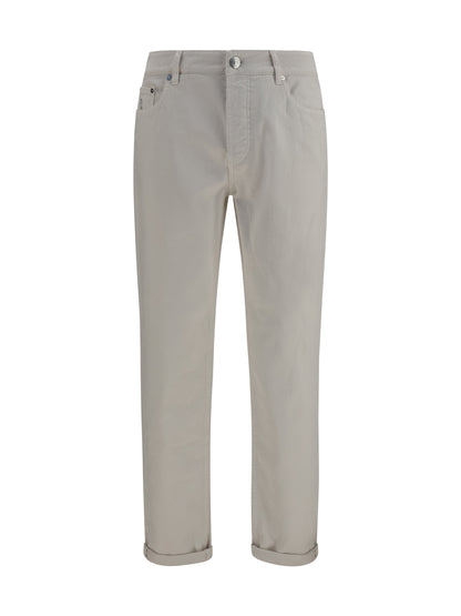Brunello Cucinelli Jeans with turn-up hem - English White