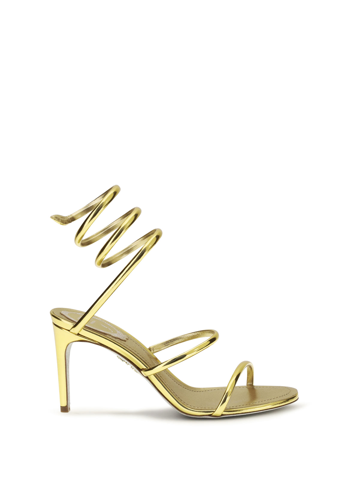 Rene Caovilla Metallic Cleo Sandals in leather - Dark Gold