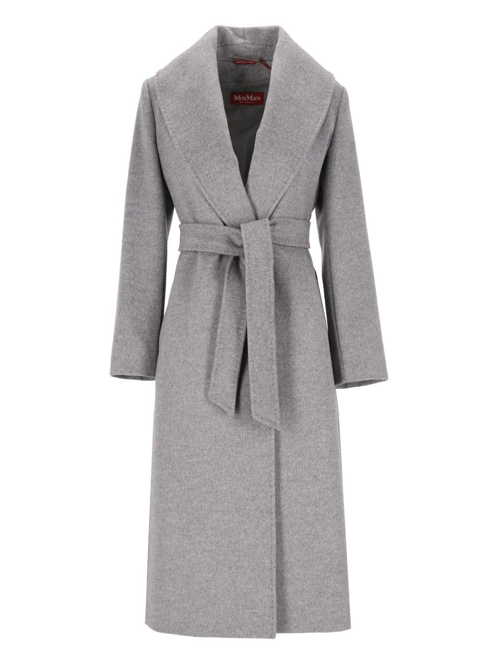 Studio Max Mara Loriana Wool Robe Coat - Grey