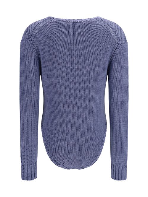 Forte_forte Cable-knit wool Bodysuit - Cadet