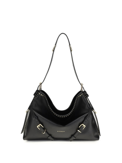 Givenchy Large Voyou Shoulder Bag in shiny leather - Black