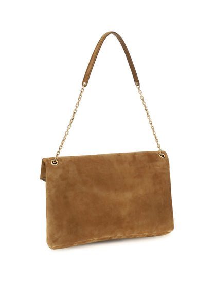 Saint Laurent Cassandre suede Shoulder Bag - Orange Caramel Cogn
