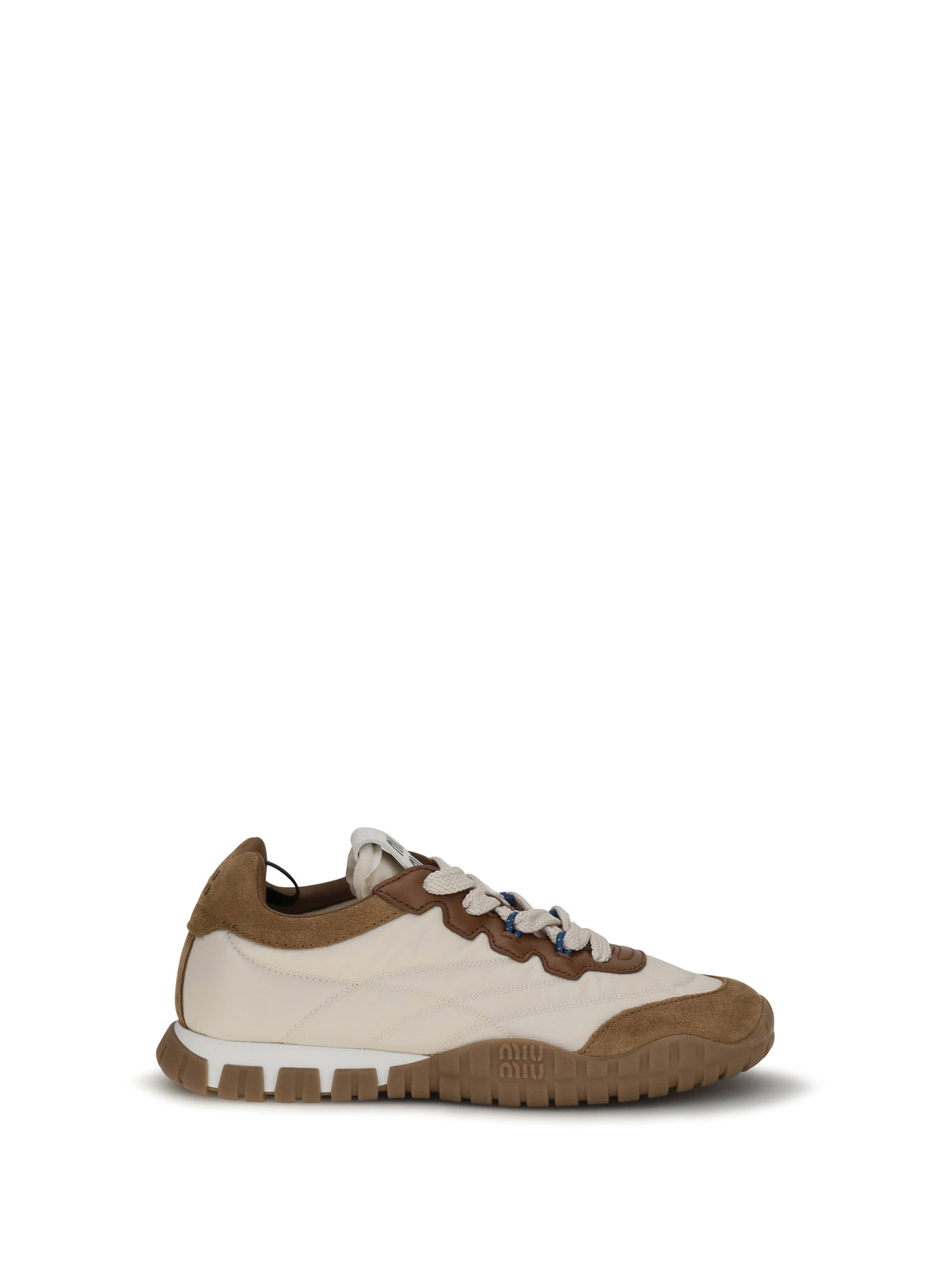 Miu Miu Fabric and suede Sneakers - Avorio+Caramel