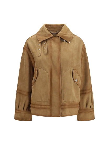 Ermanno Scervino Heritage detail suede aviator bomber Jacket - Tannin