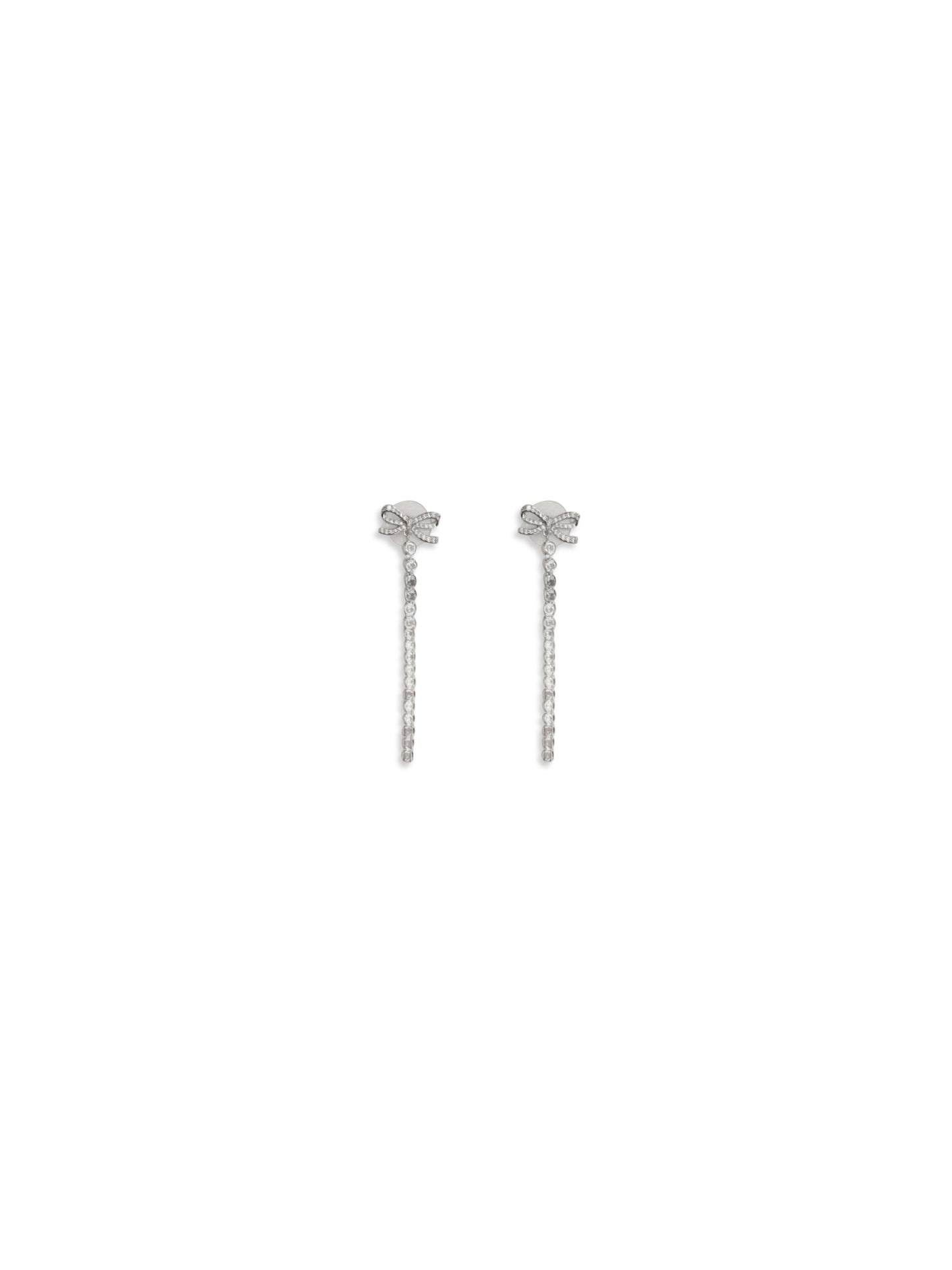 SELF-PORTRAIT Crystal Bow Droplet Earrings