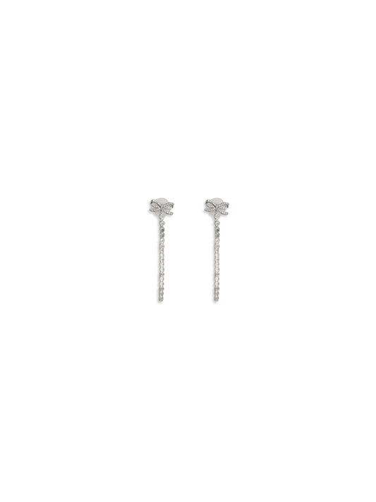 SELF-PORTRAIT Crystal Bow Droplet Earrings