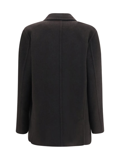 The Row Cinna Jacket - Dark Brown Melange