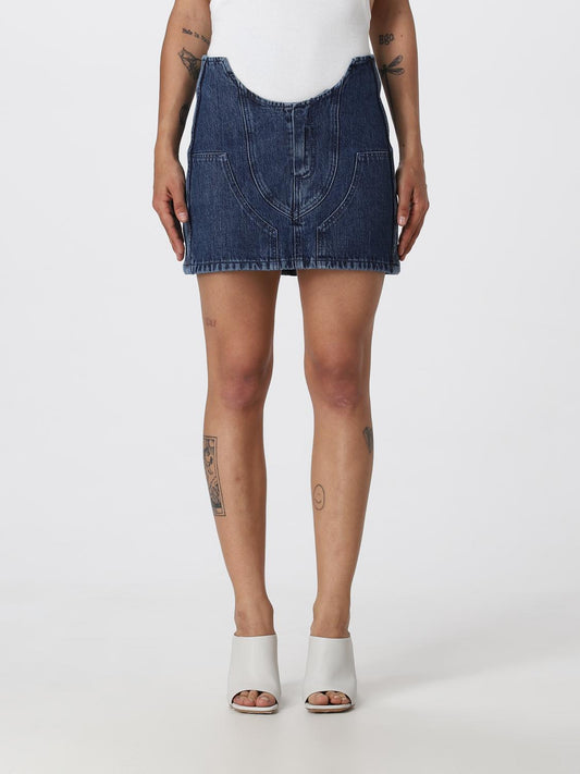 Off White Skirt Woman Blue