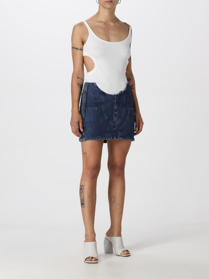 Off White Skirt Woman Blue