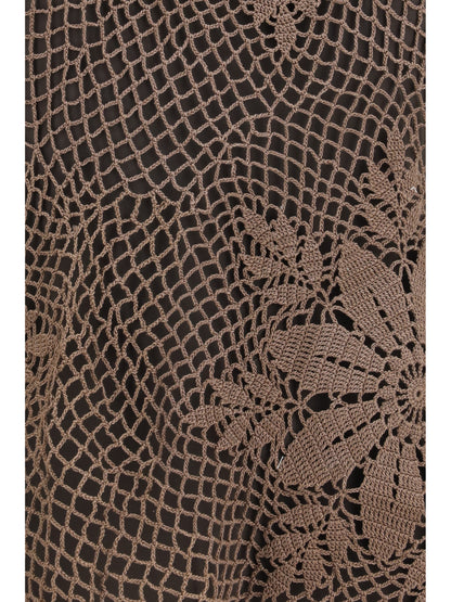 Magda Butrym Crochet lace high-neck Top - Brown