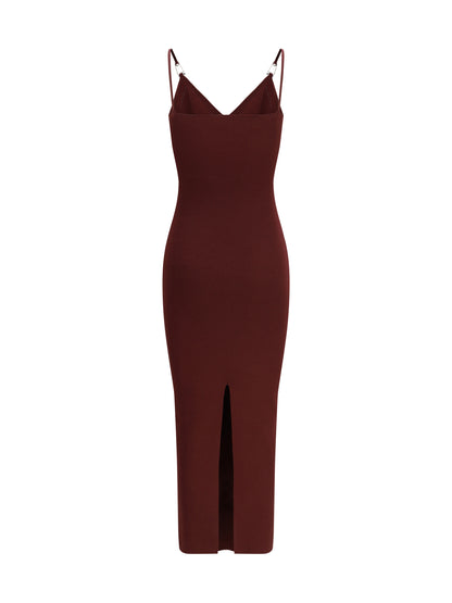 VERSACE Safety Pin Slip Midi Dress