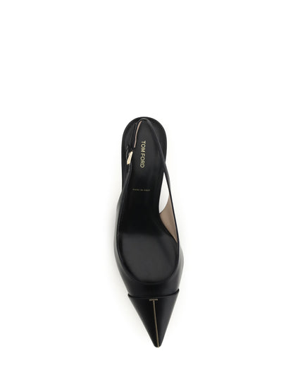 Tom Ford Leather Slingback Pumps - Black